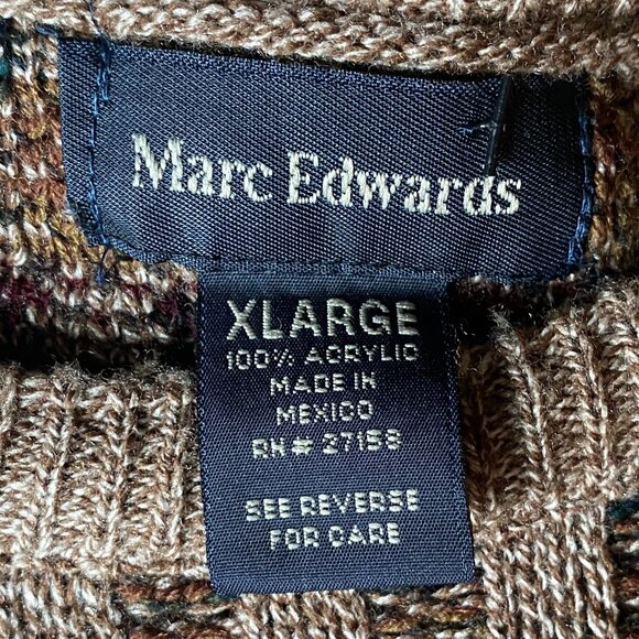 Vintage Eclectic Grandpa Sweater Men Brown Stripes Academia 80s Indie Grunge-XL - Picture 9 of 11